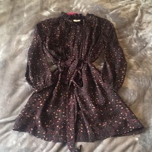Loft Petite plum cheetah dress